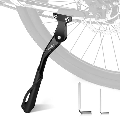 toptrek Fahrradständer, 24-29 Zoll Höheverstellbar Aluminiumlegierung Fahrrad Ständer bis 35 kg Traglast, rutschfest Seitenständer, Stabil Fahrradständer für Mountainbike, E-Bike, Trekking, Rennrad