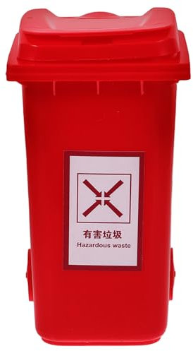 HOLIDYOYO Small Desktop Trash Can Lid Cute Waste Storage Bucket for Home Office Recycling Bin for Organizing Trash and Stationery Odor-preventing Design