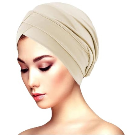 SJTJSPX Turban Damen Kopftuch Elastische Bandana Muslim Stirnband Beanie Hijab Chemo Hut Islamischen Kopfbedeckung Elegant Headwear Haarausfall Krebs Kopfschmuck Frauen Undercap