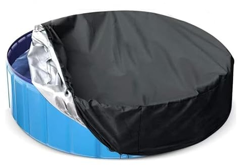 Rund Poolabdeckung, Abdeckung für Hundepool, Pool Schutzabdeckung Schwimmbad Abdeckung, Faltbare UV-beständig Poolabdeckplane Abdeckungs Kinderbeckenabdeckung Für Family Pools (190 * 30cm)