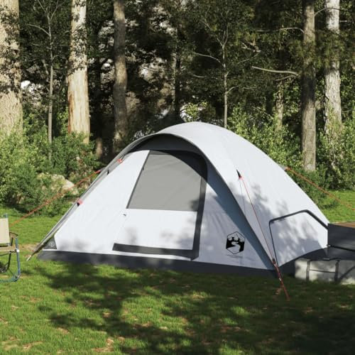 Homgoday Kuppel-Familienzelt 6 Personen Campingzelt Kuppelzelt mit Vorzelt Familienzelt Insektenschutz Festivalzelt für Camping Reise Trekking Garten Weiß Wasserdicht