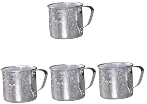BESPORTBLE 4pcs Retro Style Beer Drinking Mug Tin Wine Cup Mug Leakproof Tankard Home Kitchen