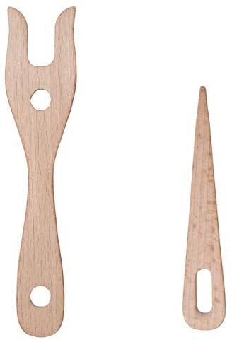 2 Pcs Wooden Knitting Fork, Hand Braiding Tools, Durable Wooden Knitting Fork for Crafting and Weaving Projects