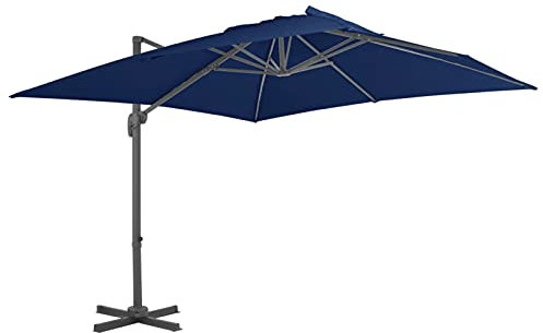 Xichuzi Ampelschirm mit Aluminium-Mast, Balkon Sonnenschirm, Marktschirm, Garten, Balkon Schirm, Sonnen Schirme, Balkonschirm, 3 x 3 m Azurblau