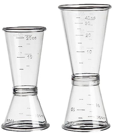 Bafnsiji Clear Double Jigger, Doppio Clear Plastic Japanese Style Jigger, Jigger di misurazione in plastica, Doppia Jiggle per Alcool, Strumento da Bar per mixologia