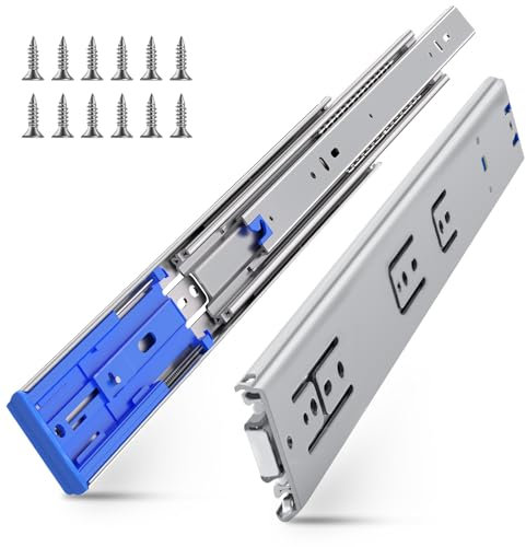 SLIDEWAY Heavy Duty Soft Close Drawer Runners Slides,90Kg Load Capacity Drawer Slides Full Extension Ball Bearing Draw Runner,Side Mount Rails Track Glides 1 Pair -20(500mm)