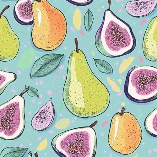 JIAOQSS Tapete, die selbstklebt Obst Gemüse einfach anzubringen Birnen Äpfel Bananen Klebefolie Möbel Dekorfolie Selbstklebend Küche Klebetapete Muster Tapeten Wassdicht DIY Wohnzimmer Wandtapete