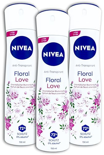 3 er Pack NIVEA Floral Love Anti-Transpirant Deodorant Deospray 3 x 150 ml
