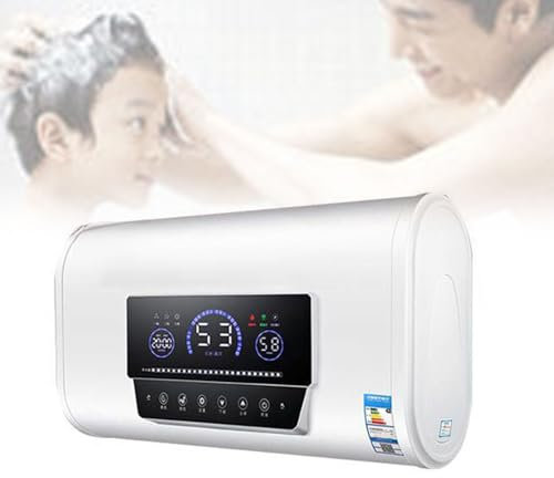 BDJSN Chauffe-Eau Électrique Mural 3KW, Chauffe-Eau Instantané À Écran Tactile Intelligent 60L, avec Télécommande Et Accessoires, pour Maison, Camping-Car, Hôtel, Salon, Appartement