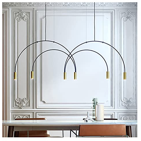 QPWYSH Lampade a Sospensione, Lampadario Minimalismo Lampadario a LED arcuato Post Moderno Compatibile con Sala da Pranzo Lampadario a Sospensione Elegante lampadario a Sospensione