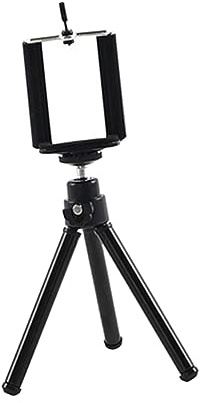 Trípode para Teléfono Móvil Mini de 2 Secciones Aluminio Negro | Soporte Telescópico Compacto, Agarres de Goma Fiables, Compatibilidad para Fotografía al Aire Libre