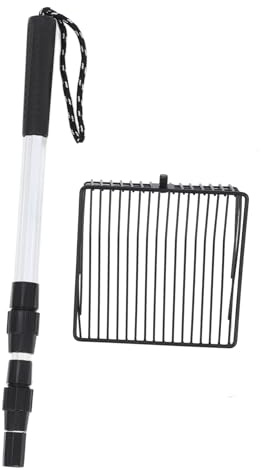 VICASKY Pala ergonómica para arena con colador de arena extendida para gallinero y hogar, herramienta de limpieza para la eliminación eficiente de la arena de gatos