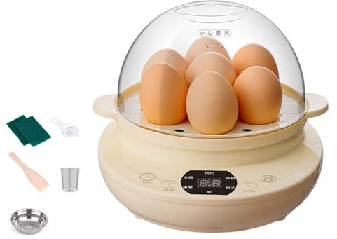 susiodeu Vaporiera con funzione di prenotazione, facile per una colazione veloce, ABS, spegnimento automatico, cuociuova, salta in padella, frittura, singolo strato