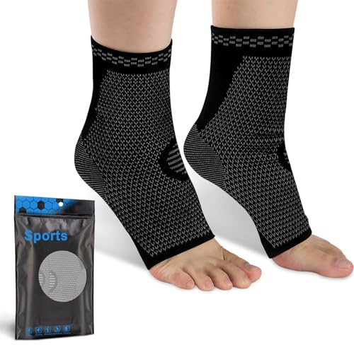 Waymaytecy 2 Pezzi Tutore Caviglia, Cavigliera Sportiva a Compressione, Protezione per lo Sport, Stabilizza l'articolazione, Cavigliera Sportiva per Uomini e Donne (XL)