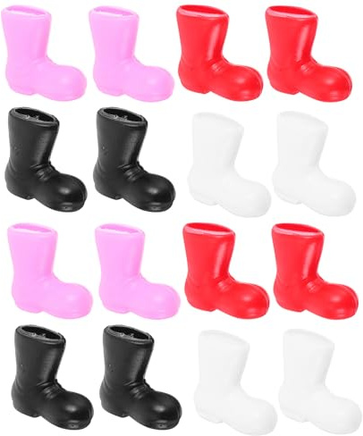 LUOZZY 96pcs Mini Christmas Santa Boots Decorative Doll Shoes Colorful Plastic Craft Ornaments for DIY Festival Decor 2cm