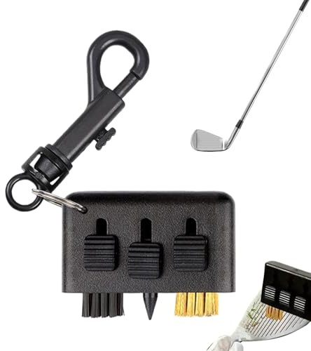 Club Cleaner Brush, - 2,17 pouces, outil de gommage multifonctionnel de 3 pièces pour le nettoyage sur le parcours, accessoire portable avec poils et aiguillon de , équipement de golf pour homm