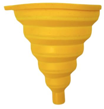 Dunlop faltbarer Trichter 11 cm – Gelber Universaltrichter für Küche, Auto & Werkstatt – Öltrichter & Küchentrichter aus Silikon, platzsparend & flexibel
