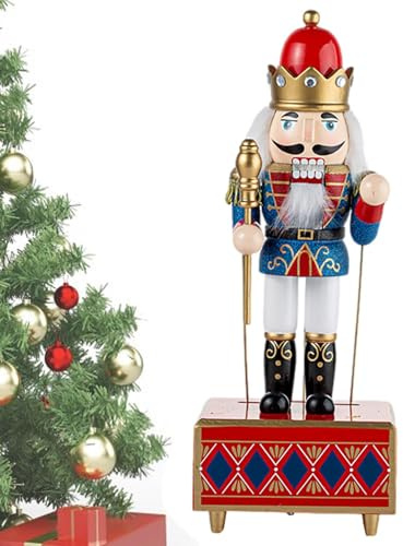 Fangssiy Boîte À Musique Casse Noisette | Boîte À Musique Casse Noisette en Bois À Remontage Mécanique,Ornement Décoratif De Noël pour Adolescents Adultes Amateurs D Artisanat Collectionneurs