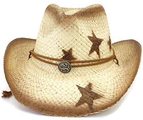 MISUVRSE Lustiger Strohhut Cowboyhut Cosplay Kostüm Erwachsene Party Hüte Frauen Reise Cowgirl Cowgirl Performance Requisiten Cowboy Damen