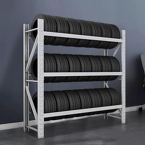 Supporto da parete per pneumatici, in acciaio resistente, per garage e officina