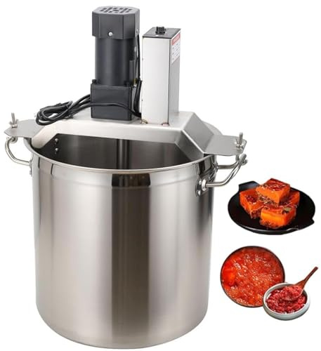 Mezclador Automático Profesional 40L/80L - Batidora Comercial para Salsas, Mermeladas y Sopas con Motor de Cobre, 4 Aspas Ajustables y Olla Caliente, Máquina Freidora Industrial(40L/10.5Gal)