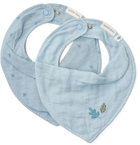 Little Dutch Set de 2 baberos en forma de pañuelo bandana para bebé y niño, denim azul - azul - puro