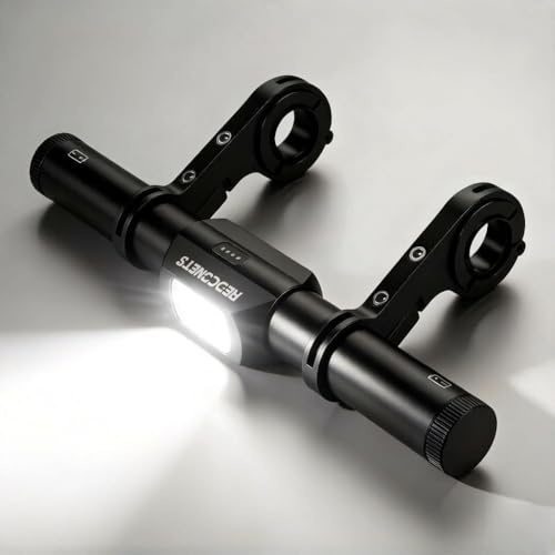 Redcomet Bike Headlights,9.05 Aluminum Alloy Bike Handlebar Extender,Cycling Accessories,IPX65 Waterproof Bicycle Light for Bicycle, E-Scooter, USB Rechargeable Headlight(without a Bike Phone Mount)