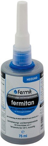 FERMITAN Heizung Dichtmittel - für Warmwasser-Heizung, Öl, Heizöl, Druckluft, Gase - Flasche 75 ml