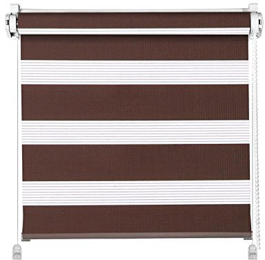 Clever-Kauf-24 Klemmfix Click 3 in 1 Doppelrollo Schoko braun | Duorollo auch für Wand- und Deckenmontage | fertig vormontiert für einfache Montage (100x150cm (Stoffbreite 96cm))