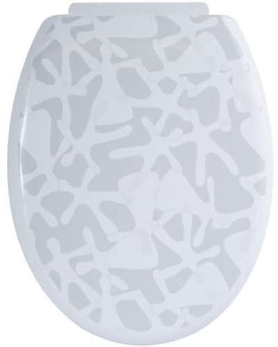 MSV Abattant WC PP Silhouette Gris & Blanc - Charnières PS