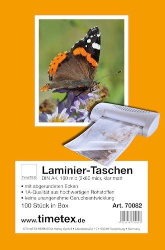 TimeTEX Laminier-Taschen A4 2x80 mic matt, 100 Stück