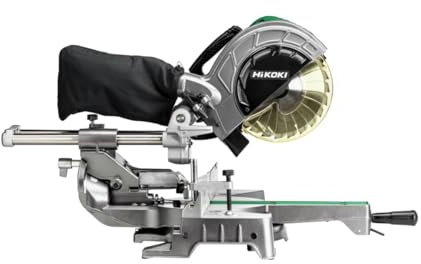 HiKOKI C8FSE Slide Compound Mitre Saw 216mm / 8. 1/2 Inch with 2 Blades 110V
