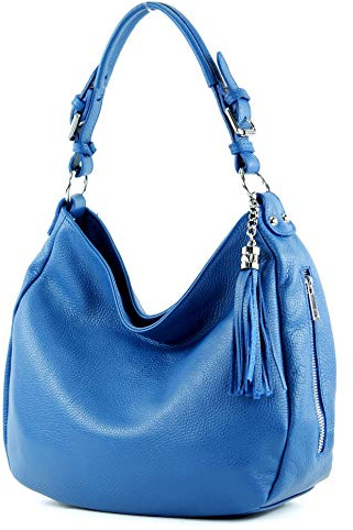 modamoda de T200 Damen Leder Schultertasche Henkeltasche, handmade in Italy