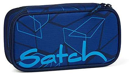 Satch Schlamperbox - Mäppchen groß, Trennfach, Geodreieck - Next Level - Blau, einheitsgröße
