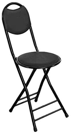 Sgabello sedia sedie pieghevoli multiuso in metallo PU impermeabile antiscivolo portatile salvaspazio semplice soggiorno adulto pasto pesca multipla (colore : nero, dimensioni: 30 x 76 x 45 cm)