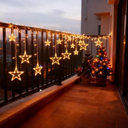 ACXIN LED Lichterkette 3M 138LEDs Leuchtioden Lichtervorhang 8 Modi Innen & Außenlichterkette Wasserdicht Dekoration für Weihnachten