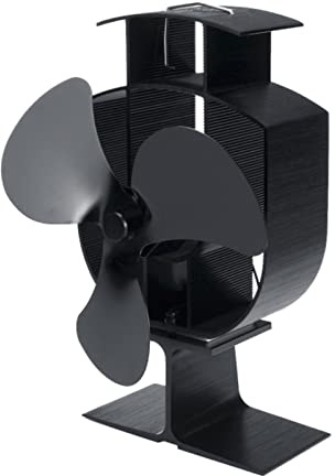 Jxjamp Camino Nero a 3 Pale Termoventilatore per stufa a Legna Bruciatore a Legna Silenzioso Ventilatore per caminetto Domestico Distribuzione efficiente del Calore