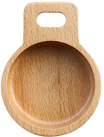 Lot de 2 bols à sauce en bois - Assiettes d'assaisonnement pour restaurant - Assiettes rondes et carrées (2 rondes)