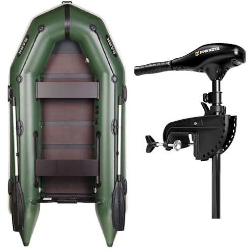 BARK Schlauchboot BT-290 mit e-Motor MINNKOTA Endura C2 50 Angelboot 290 cm Paddelboot Motorboot Boot mit Motor für 2 Personen