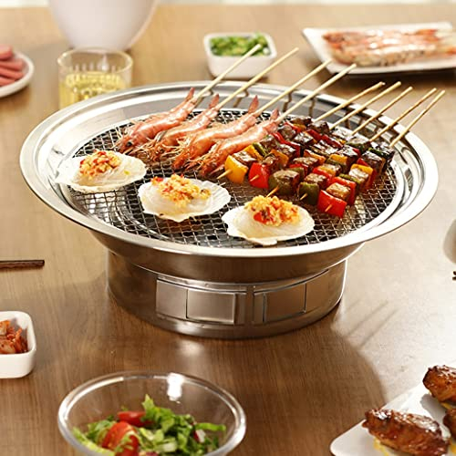 Kohle Grill Grill, Haushaltskoreaner BBQ Grill, tragbarer Camping-Grillherd, Tischlaucher-Grill for 1-2 Personen (Color : A, Size : 35 * 12.5cm)