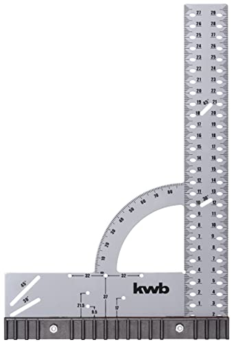 kwb Angolo universale/angolo di arresto 300 mm per misurazioni angolari, con arresto rimovibile, segni angolari fissi per 30° e 45° e diversi punti di marcatura