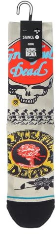 Stance Grate Grateful Dead Crew Socks in Vintage White Size UK 2-5