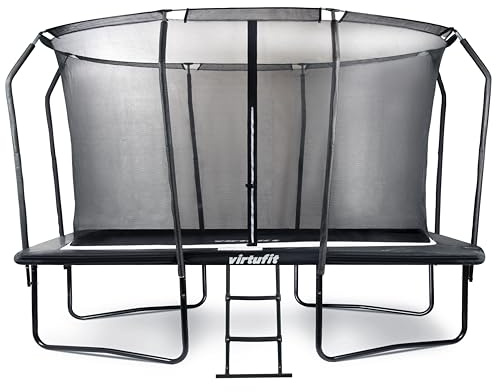 VirtuFit Trampolin Outdoor, Gartentrampolin - Trampolin mit Sicherheitszaun und Gepolsterte Stangen für Kinder Indoor Outdoor Fitness