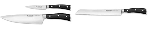 WÜSTHOF Classic Ikon Messersatz mit 2 Messern & Classic Ikon Brotmesser 23 cm