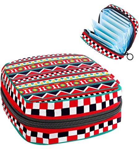 Aufbewahrungstasche für Damenbinden, Menstruationstassen-Tasche, Perioden-Tasche, Organizer für weibliche Pads, Tampons, Boho Bohemia Pink