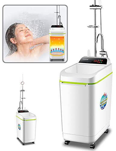 CUPLES Chauffe-Eau 100 litres, Chauffe Eau Instantané Electrique, Machine de Bain Mobile Intelligente, avec Roues Et Pommeau De Douche, 2000W, 220V