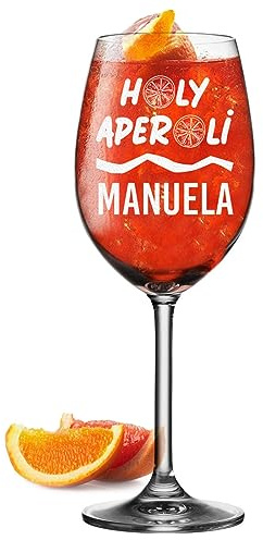 Leonardo Aperol Spritz Glas 460 ml mit Gravur - das Geschenk für Männer zum Vatertag - Cocktailglas mit Namen - für Lillet, Sarti und Wein - made in Germany - das Geburtstagsgeschenk für Papa