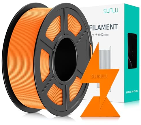 SUNLU PLA Filament Schnell Drucken 1.75mm, 3D Drucker PLA Filament mit Hoher Fließfähigkeit, Entwickelt für schnelles 3D Drucken, Rapid HS-PLA, Maßgenauigkeit +/- 0.02mm, 1KG Spule Orange