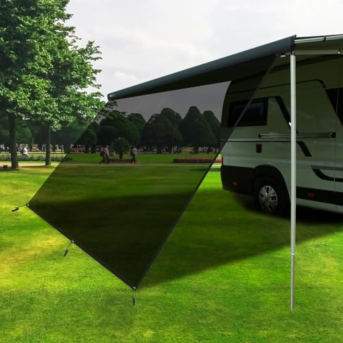 LIROPAU Vorderwand für Markise, Winddurchlässige Vorderwand für Markise | Schutz vor Sonne und Hitze, 86% View Blocker Markisen, für Wohnwagen, Campingwagen, Wohnmobil - 2.43（H） X 3.05（W）