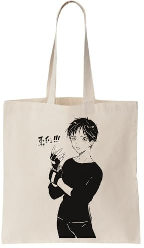 Functon+ Figure Skater Yuri Katsuki Canvas Tote Bag Natural